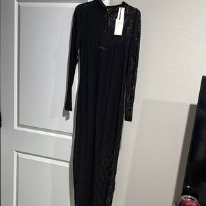 Abercrombie & Fitch Black Long Sleeve Lace Dress